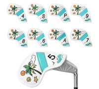 Club Head Covers Tropical - Set protettivo leggero modello 9, pezzi campo da golf in ferro, pratica all'aperto driving range torneo | Campo di guida all'aperto Gioco torneo