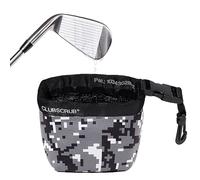 Club Scrub, borsa per pulizia di mazze e palle da golf, fodera impermeabile tecnologia Clean Face, esterno in neoprene perfettamente asciutto, clip staccabile, lavabile in lavatrice, grigio mimetico