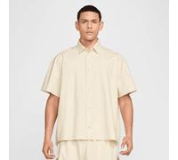 Club Short Sleeve Buttoned Oversized Shirt beige S