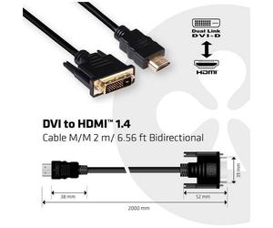 club3D CAC-1210 DVI / HDMI Cavo adattatore Spina DVI-D 24+1pol. , Spina HDMI-A