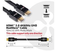 club3D CAC-2313 HDMI Cavo Spina HDMI-A, Spina HDMI-A 10.00 m Nero UHD 4K;, Rit