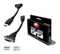 Club3D - HDMI to DVI-I Single Link Adapter Cable, DVI-I, HDMI M, Maschio / femmina, Nero, 0,18m, 1920 x 1200 Pixels