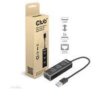 Club3D Hub USB 3.2 Gen1 Tipo A con Ethernet Gigabit e 3 Porte USB