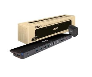 CLUB3D UNIVERSAL USB Gen1 Type-C Triple Display Dynamic PD Charging Dock with 65 Watt PS (VGA HDMI DP ETHERNET)