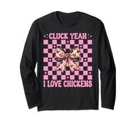 Cluck Yeah I Love Chickens Funny Chicken Farm Chicken Girl Maglia a Manica