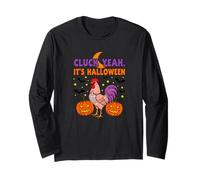 Cluck Yeah Its Halloween divertente gallina gallo design Maglia a Manica