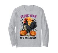 Cluck Yeah It's Halloween Rooster Moon Maglia a Manica