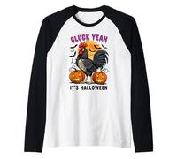 Cluck Yeah It's Halloween Rooster Moon Maglia con Maniche Raglan