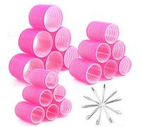 Cludoo Bigodini Jumbo con clip, set di 28 bigodini grandi per capelli con 3 misure di 3 misure, bigodini per capelli lunghi, medi, corti, spessi, sottili, volumizzanti, per parrucchieri fai da te