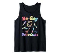 Clue Be Gay Solve Crime Colorful Weapons Distressed Style Canotta