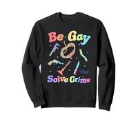 Clue Be Gay Solve Crime Colorful Weapons Distressed Style Felpa