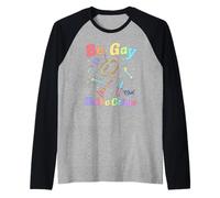 Clue Be Gay Solve Crime Colorful Weapons Distressed Style Maglia con Maniche Raglan