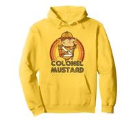 Clue Colonel Mustard Distressed Style Art Felpa con Cappuccio