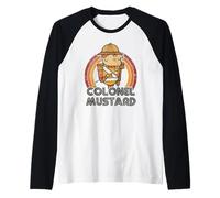 Clue Colonel Mustard Distressed Style Art Maglia con Maniche Raglan