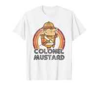 Clue Colonel Mustard Distressed Style Art Maglietta