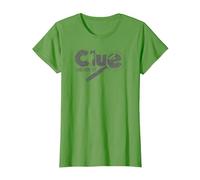 Clue Who Done It? Magnifying Glass Distressed Logo Maglietta, Donna, Erba, 3XL