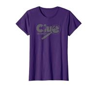 Clue Who Done It? Magnifying Glass Distressed Logo Maglietta, Donna, Viola, M