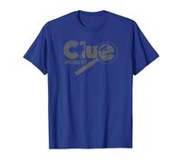 Clue Who Done It? Magnifying Glass Distressed Logo Maglietta, Uomo, Blu Reale, 3XL
