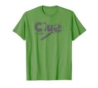 Clue Who Done It? Magnifying Glass Distressed Logo Maglietta, Uomo, Erba, M