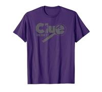 Clue Who Done It? Magnifying Glass Distressed Logo Maglietta, Uomo, Viola, XXL