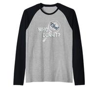 Clue Who Dunnit? Searching Clues Distressed Style Art Maglia con Maniche Raglan