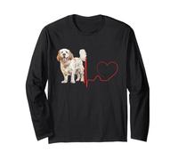 Clumber Spaniel Dog Heartbeat ECG I Miei Cani Sono Il Mio Cardio Maglia a Manica