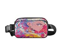 Clumsy Prince - Marsupio rosa carino per donne, uomini e ragazzi, piccola cintura toracica con cinghia regolabile, per ciclismo, escursionismo, palestra, Pesce Combattente Estetico, 1 size