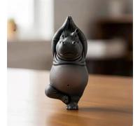 Clumsy Yoga Master Hippo,l'adorabile imperfetto yogi, statuetta di ippopotamo in resina stampata in 3D, decorazione per meditazione e yoga, decorazione unica per la casa e l'ufficio
