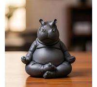 Clumsy Yoga Master Hippo,l'adorabile imperfetto yogi, statuetta di ippopotamo in resina stampata in 3D, decorazione per meditazione e yoga, decorazione unica per la casa e l'ufficio