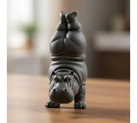 Clumsy Yoga Master Hippo,l'adorabile imperfetto yogi, statuetta di ippopotamo in resina stampata in 3D, decorazione per meditazione e yoga, decorazione unica per la casa e l'ufficio