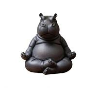 Clumsy Yoga Master Ippopotamo, The Adorably Imperfect Yogi, statua decorativa in resina per meditazione, ippopotamo yoga, decorazione per giardino, casa, patio, terrazza, portico, cortile, decorazione