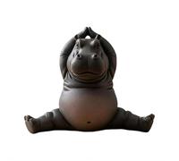 Clumsy Yoga Master Ippopotamo, The Adorably Imperfect Yogi, statua decorativa in resina per meditazione, ippopotamo yoga, decorazione per giardino, casa, patio, terrazza, portico, cortile, decorazione
