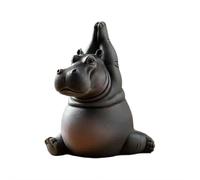 Clumsy Yoga Master Ippopotamo, The Adorably Imperfect Yogi, statua decorativa in resina per meditazione, ippopotamo yoga, decorazione per giardino, casa, patio, terrazza, portico, cortile, decorazione