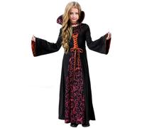 Clundoo Costume da Vampiro per Bambina e Ragazza Halloween Dress Up Party Travestimento Gotico Victorian Vampira Cosplay Carnevale Festa a Tema Vampiro per Cosplay Halloween(L)