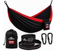 CLUSAZ Amaca Doppia Outdoor 2 Persone 300x200cm - 500kg Ultra-Resistente - Nylon Ripstop Diamond - Senza Nodi 60 sec - Moschettoni Lisci - Borsa Comprimibile - Garanzia 10 Anni