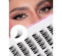 Cluster Cat Eye - Extension per capelli semi-naturali, soffici, sottili, 3D, curvatura a C, volume 3/4, S, 7 paia