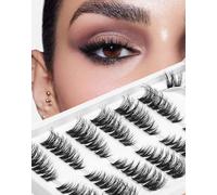 Cluster Cat Eye - Extension per capelli semi-naturali, soffici, sottili, 3D, curvatura a C, volume 3/4, S, 7 paia