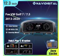 Cluster cruscotto digitale LCD da 12,3 '' per VW Golf7 MK7 2013-2020 anni Supporto HDMI Carplay Radio Pannello strumenti Cockpit Black