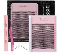 Cluster Extension Kit, 240 pezzi 30D 0.07 DCurl Mix 9-15 mm ciglia con guarnizione Lash Bond Applicator, ciglia finte morbide naturali, ciglia personalizzate fai da te (kit 30P, mix 9-15 mm)