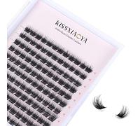 Cluster Lashes Extensions, 144Pcs Individual Cluster Lashes D Curl 9mm, Wide Stem Cluster Eyelashes Soft Natural False Eyelashes Cluster DIY Eyelash Extension At Home (9mm, D Curl)