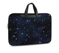 Cluster of Stars in Night Sky Borsa a tracolla in pelle stampata per uomo donna borsa da viaggio Business Office Hangbag Laptop Pack Crossbody, Stile nero, 37x28cm