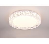 CLUSTER PLAFONIERA A LED 40W 4300lm, 2700 - 6500K BORDO LAVORATO BIANCO CON TELECOMANDO MULTIFUNZIONE D. 48CM DIMMERABILE