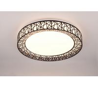 CLUSTER PLAFONIERA A LED 40W 4300lm, 2700 - 6500K BORDO LAVORATO NERO CON TELECOMANDO MULTIFUNZIONE D. 48CM DIMMERABILE