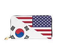 Clutch Piccolo Borsa America South Korea Friendship Flag Portamonete Con Cerniera Portafoglio Elegante Coin Purse Per Donna, Uomo, Ragazze