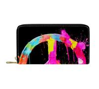Clutch Piccolo Borsa Colorful Peace Art Pattern Piccolo Portafoglio Multiuso Portafoglio Borsa Stampato Pu Portamonete Per Adolescente, Ragazze, Migliore Amico