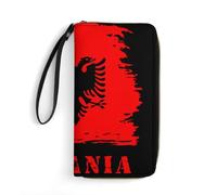 Clutch Piccolo Borsa Vintage Albania Albanian Flag Pu Portamonete Con Cerniera Portafoglio In Pelle Vintage Portamonete Da Donna Per Migliore Amico, Uomo, Madre
