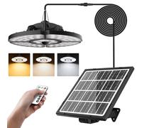 CLV Lampadario Solare con Telecomando 152 LED 2500LM, Lampada da Interno con Sensore di Movimento 6 modalità a Sospensione 5000MAH, 2500K-6500K, 5 luminosità per Giardino Balcone