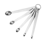 CLVEDU Set di 5 cucchiai dosatori, 1/4 TSP, 1/8 TSP, 1/16 TSP, 1/32 TSP, 1/64 TSP, piccoli cucchiai dosatori in acciaio inox per cucinare polveri da forno, spezie