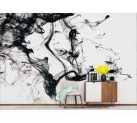 CLVIUJLBKLKSDD Carta da Parati Panoramica Linee Nere 350cmx250cm Paesaggio Nebbioso Dipinto Con Inchiostro Fotomurali Decorazione Muro Poster Gigante Design Carta per pareti