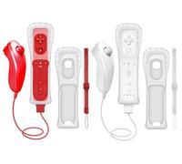 CLVIZCXOM 2 set telecomando Fit per Wii/Wii U con MotionPlus (rosso e bianco)